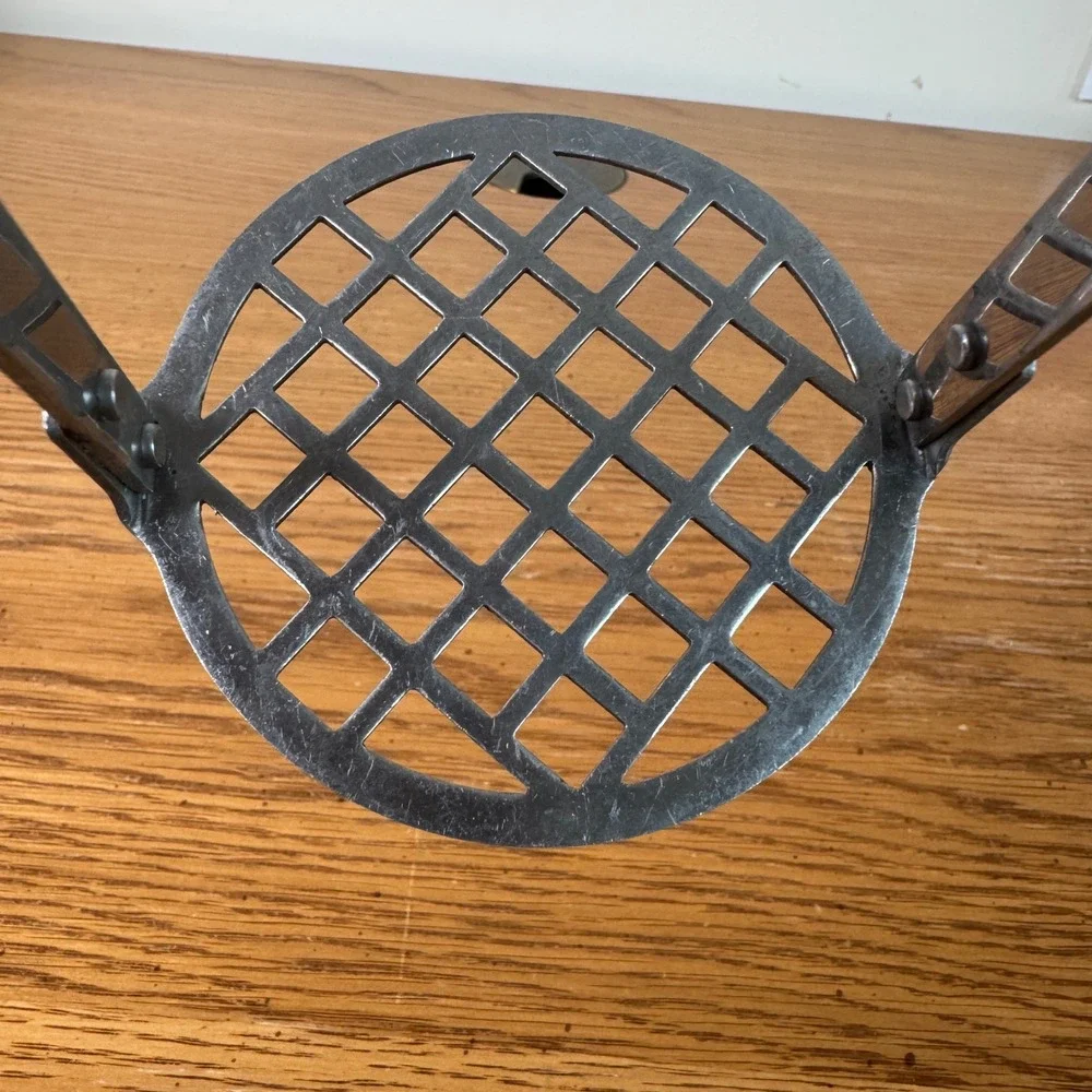 Vintage Flint Stainless‎ Steel Potato Masher Black Handle Made in USA